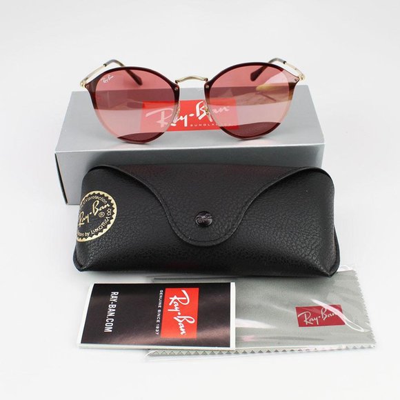Ray-Ban Blaze Round Sunglasses Pink Mirrored Lens main image 4